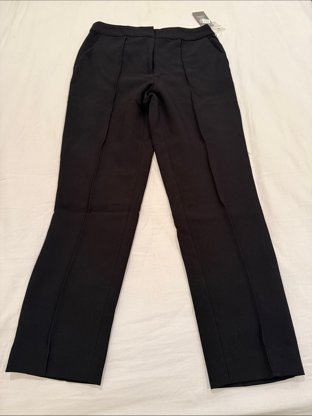 Vince Camuto Black Tailored Front-Crease Trousers